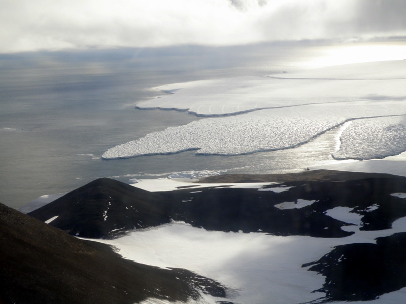 Cape Crozier below clouds