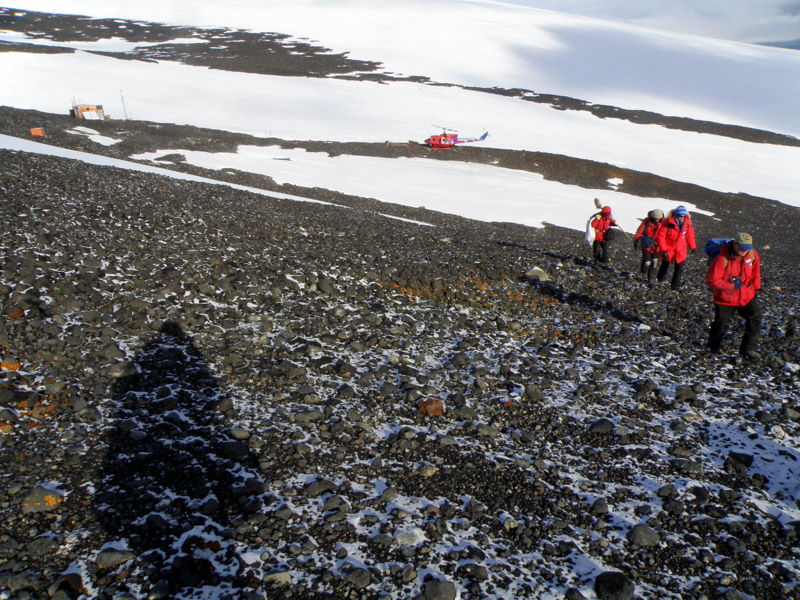 leaving helipad at Cape Crozier