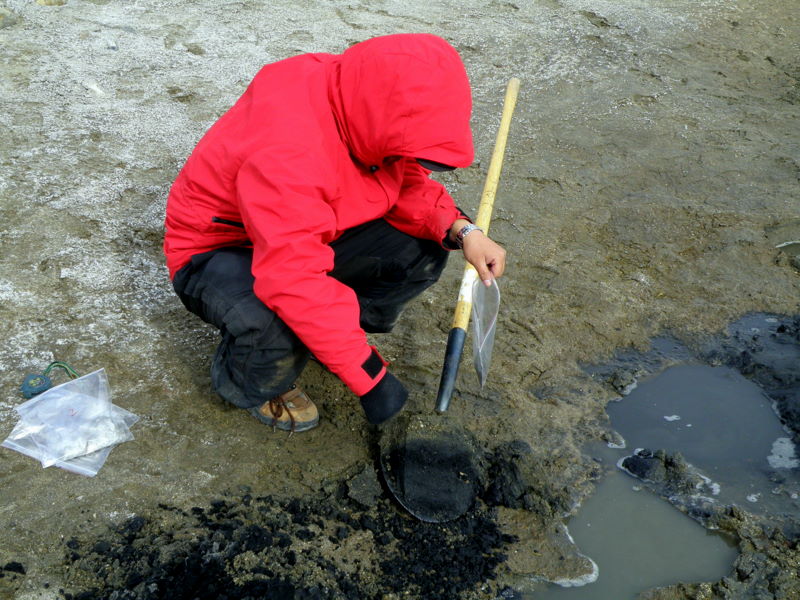 Liu sampling sediments
