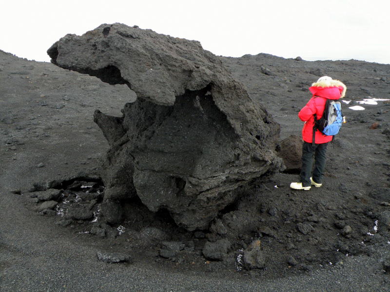 Mia with Tent Island ventifact